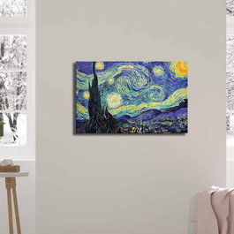 Wallity Lienzo Decorativo La noche estrellada de Vincent van Gogh 45 x 70 cm